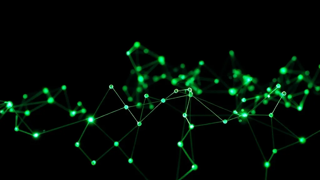 Abstract high-tech visualization of neural network nodes con
